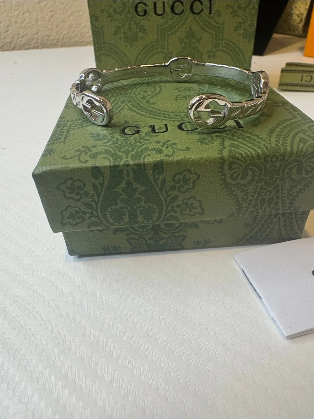 Gucci Silver Interlocking G Slim Chain Bracelet